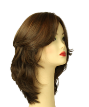 Load image into Gallery viewer, Shlomit Medium Brown with red highlights  SKIN TOP SIZE M PRE-CUT