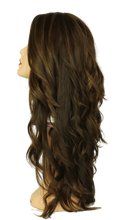 Load image into Gallery viewer, Pearl Pre-cut Medium Brown With Blonde Highlights Multi-Directional Skin Top Size M
