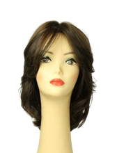 Load image into Gallery viewer, Shlomit DARK BROWN WITH BROWN HIGHLIGHTS  MULTI-DIRECTIONAL Skin Top Size S PRE-CUT