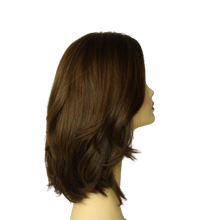 Load image into Gallery viewer, Riva MEDIUM BROWN WITH BLONDE HIGHLIGHTS Dark Part Size M PRE-CUT