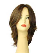 Load image into Gallery viewer, Shlomit Medium Brown With Blonde Highlights MULTI-DIRECTIONAL Skin Top Size L PRE-CUT