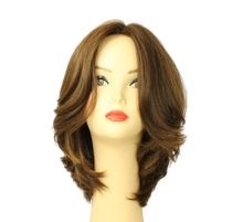 Load image into Gallery viewer, Shlomit Medium Brown With Blonde Highlights MULTI-DIRECTIONAL Skin Top Size L PRE-CUT