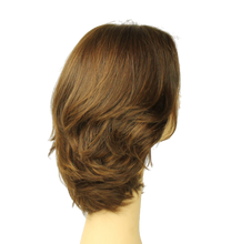 Load image into Gallery viewer, Shlomit Medium Brown With Blonde Highlights MULTI-DIRECTIONAL Skin Top Size L PRE-CUT