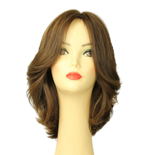Load image into Gallery viewer, Shlomit Medium Brown With Blonde Highlights MULTI-DIRECTIONAL Skin Top Size L PRE-CUT