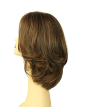 Load image into Gallery viewer, Shlomit Medium Brown With Blonde Highlights MULTI-DIRECTIONAL Skin Top Size L PRE-CUT
