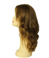 Load image into Gallery viewer, Rina Light Brown With Blonde Highlights Multi-Directional Skin Top Size S Pre-Cut
