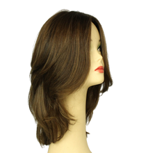 Load image into Gallery viewer, Mimi Pre-Cut Rooted Light Brown with Blended Lowlights and Highlights Multi-Directional Skin Top Size S
