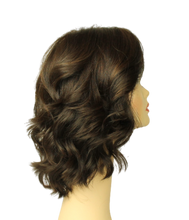 Load image into Gallery viewer, Shlomit DARK BROWN WITH BROWN HIGHLIGHTS MULTI-DIRECTIONAL Skin Top Size M PRE-CUT
