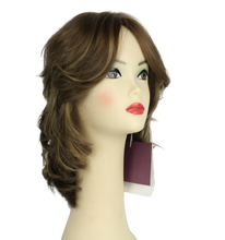 Load image into Gallery viewer, Shlomit Slightly Wavy Light Brown With Ash Blonde Highlights Skin Top Size S
