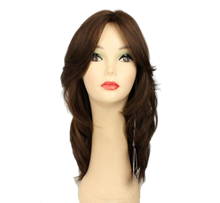 Load image into Gallery viewer, RINA BROWN WITH REDDISH HIGHLIGHTS SKIN TOP SIZE L PRE-CUT
