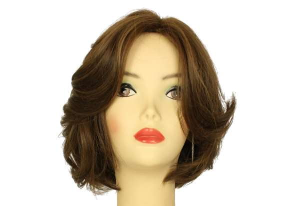DOROTHY MEDIUM BROWN WITH DARK BLONDE HIGHLIGHTS MULTI-DIRECTIONAL SKIN TOP SIZE S PRE-CUT