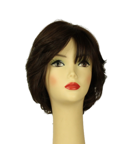Linda  DARK BROWN WITH REDDISH HIGHLIGHTS MULTI-DIRECTIONAL Skin Top Size m PRE-CUT