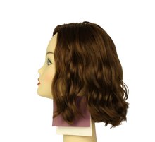 Load image into Gallery viewer, Wavy Bob LIGHT BROWN WITH HIGHLIGHTS Multi-Directional Skin Top Size M Pre-Cut
