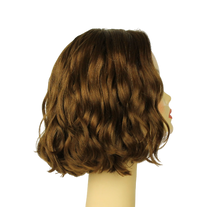 Load image into Gallery viewer, Wavy Bob LIGHT BROWN WITH HIGHLIGHTS Multi-Directional Skin Top Size M Pre-Cut
