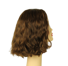 Load image into Gallery viewer, Wavy Bob LIGHT BROWN WITH HIGHLIGHTS Multi-Directional Skin Top Size M Pre-Cut
