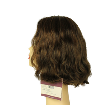Load image into Gallery viewer, Wavy Bob MEDIUM BROWN WITH DARK BLONDE HIGHLIGHTS Multi-Directional Skin Top Size L Pre-Cut
