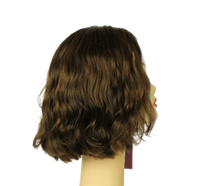 Load image into Gallery viewer, Wavy Bob MEDIUM BROWN WITH DARK BLONDE HIGHLIGHTS Multi-Directional Skin Top Size L Pre-Cut
