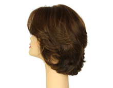 Load image into Gallery viewer, Dorothy Medium Brown With Dark Blonde Highlights Multi-Directional Skin Top Size L Pre-Cut
