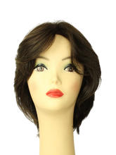 Load image into Gallery viewer, Linda  Dark Brown With Brown Highlights  Skin Top Size M PRE-CUT
