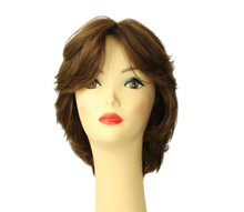 Load image into Gallery viewer, Linda Medium Brown With Blonde Highlights Skin Top Size L PRE-CUT
