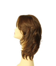 Load image into Gallery viewer, Shlomit Brown With Red Highlights Multi-Directional  Skin Top Size L PRE-CUT
