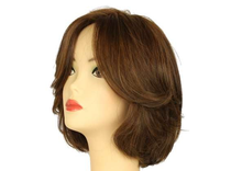 Load image into Gallery viewer, DOROTHY MEDIUM BROWN WITH DARK BLONDE HIGHLIGHTS MULTI-DIRECTIONAL SKIN TOP SIZE M PRE-CUT
