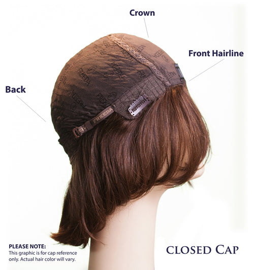 Wavy Bob MEDIUM BROWN WITH DARK BLONDE HIGHLIGHTS Multi-Directional Skin Top Size M Pre-Cut