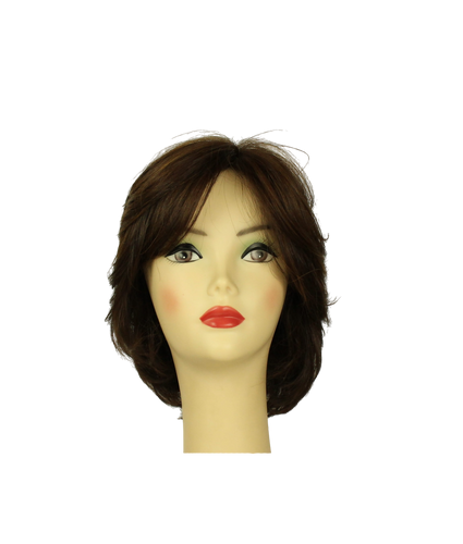 Linda  medium brown with red highlights MULTI-DIRECTIONAL Skin Top Size m PRE-CUT