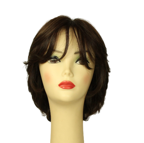 Linda  DARK BROWN WITH REDDISH HIGHLIGHTS MULTI-DIRECTIONAL Skin Top Size m PRE-CUT