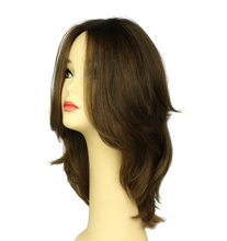 Load image into Gallery viewer, Mimi Pre-Cut Rooted Light Brown with Blended Lowlights and Highlights Multi-Directional Skin Top Size S
