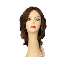 Load image into Gallery viewer, Shlomit Medium Brown With Blonde Highlights Skin Top Size S
