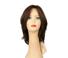 Load image into Gallery viewer, Shlomit Medium Brown With Blonde Highlights Skin Top Size M
