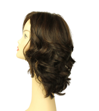 Load image into Gallery viewer, Shlomit DARK BROWN WITH BROWN HIGHLIGHTS MULTI-DIRECTIONAL Skin Top Size M PRE-CUT
