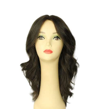 Load image into Gallery viewer, KATRINA LONG DARK BROWN WITH BROWN HIGHLIGHTS MULTI-DIRECTIONAL SKIN TOP SIZE S
