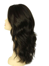 Load image into Gallery viewer, KATRINA LONG DARK BROWN WITH BROWN HIGHLIGHTS MULTI-DIRECTIONAL SKIN TOP SIZE S
